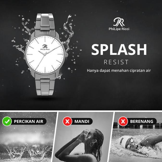Philipe Ricci Jam Tangan Pria Besi Rantai Analog Original Pr15 Free Box