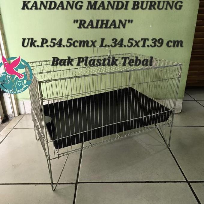 TERLARIS - RAIHAN KANDANG MANDI BURUNG BAK KERAMBA MANDI BESI UNTUK BURUNG MURAI KACER WAMBI CUCAK I