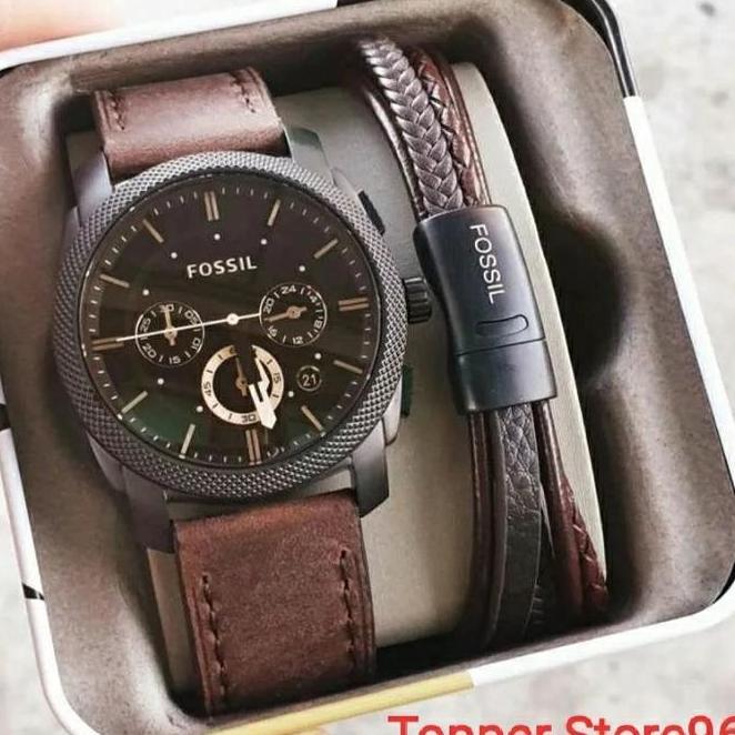 Jam Tangan Pria Merek Fossil Original Tipe Fs 4656 Full Sett