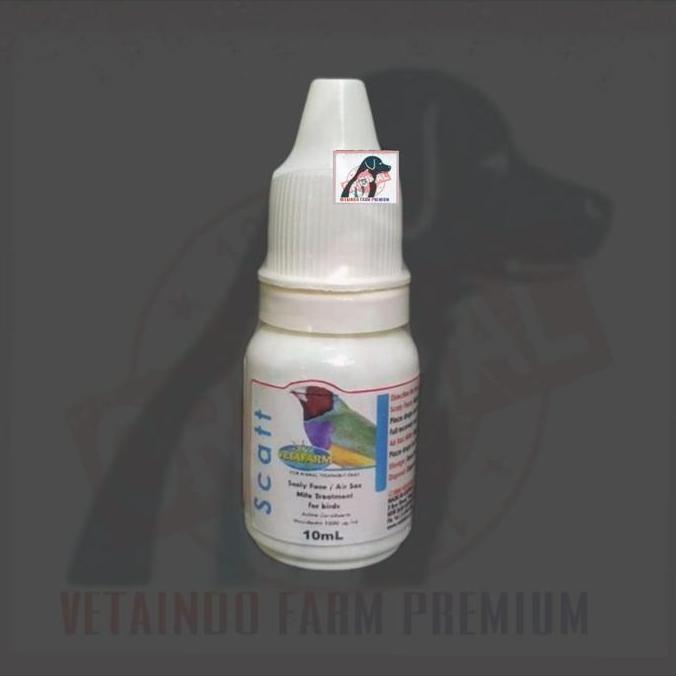 PROMO - SCATT VETAFARM10ML OBAT KUTU IMPORT TETES UNTUK MERPATI PARROT FINCH