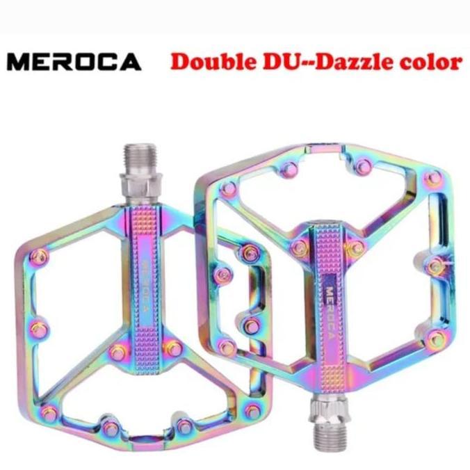 TERBARU - Meroca Pedal Doubel DU Bearing Pedal Sepeda Colorful