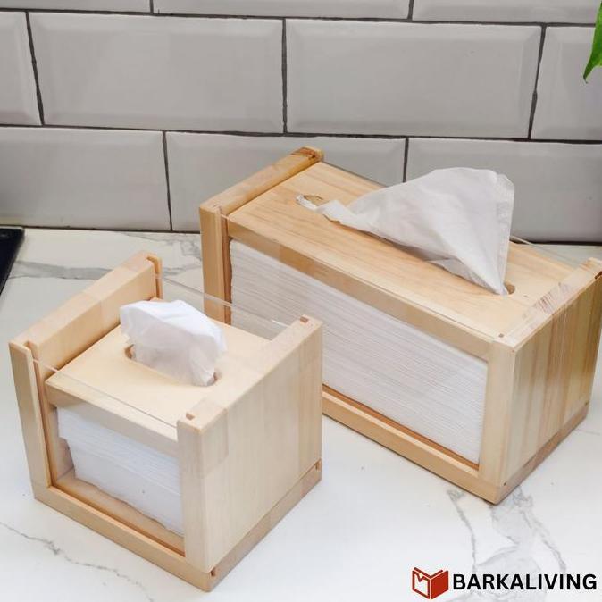 Espero Tissue Box Kotak Tempat Tisu Aesthetic Kayu Akrilik