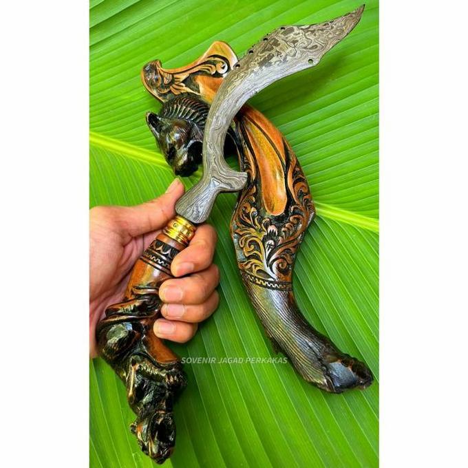 KUJANG PAMOR Baja Damaskus Balik Mlipih Kujang Kerajinan Sunda Jabar
