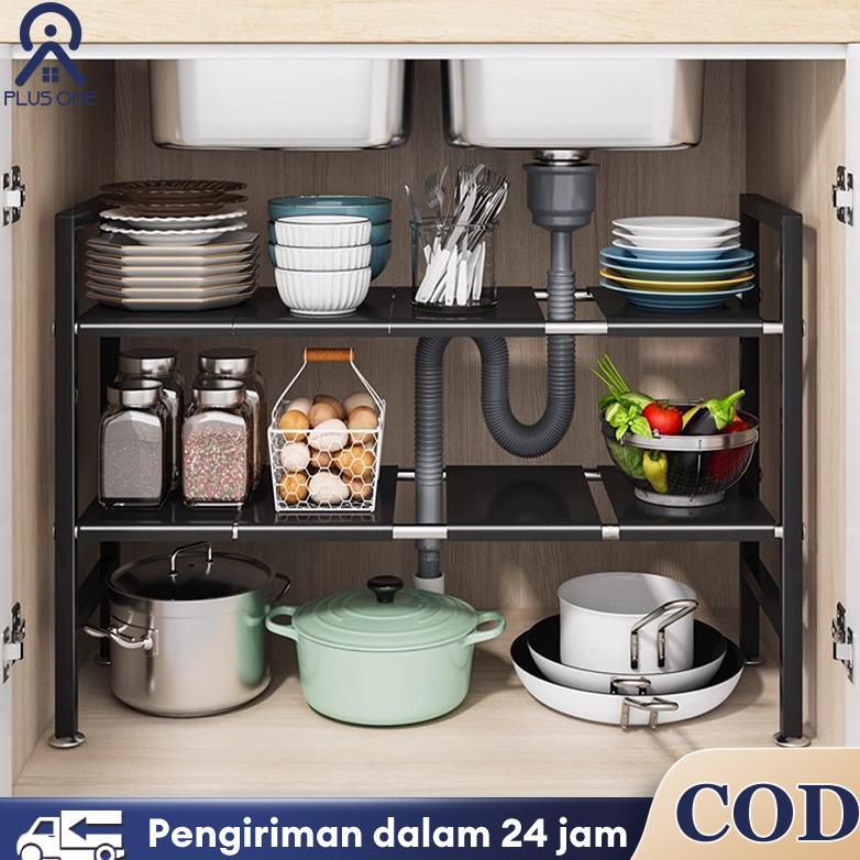 Rak Bawah Wastafel Rak Kolong Dapur Serbaguna Rak Penyimpanan Dapur Under Sink Rak Dapur Stainless S