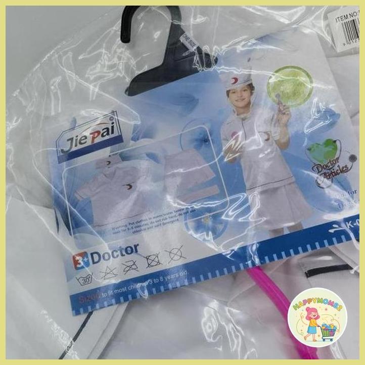 (HMOM2) SET BAJU SERAGAM DOKTER ANAK PEREMPUAN DRESS UP DOCTOR ANAK 3-8 TAHUN KESUKAAN BUNDA MAMA MO