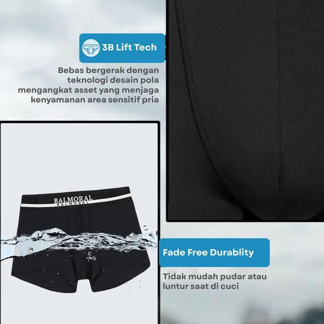 Balmoral Daily Celana Dalam Pria Boxer 2 Pcs Rayon Spandex Bx.A.020