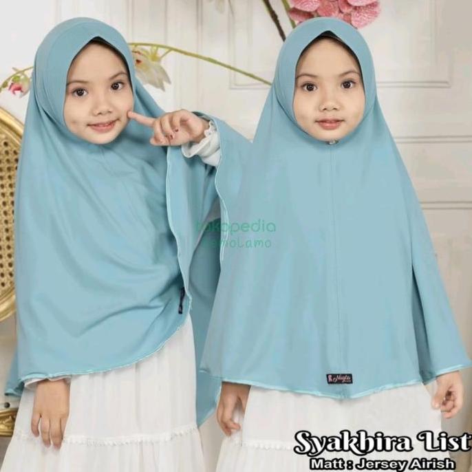 KERUDUNG ANAK SYAR'I | BERGO ANAK SD JUMBO | JILBAB ANAK SYAKIRA LIST Nyaman Instan Syari