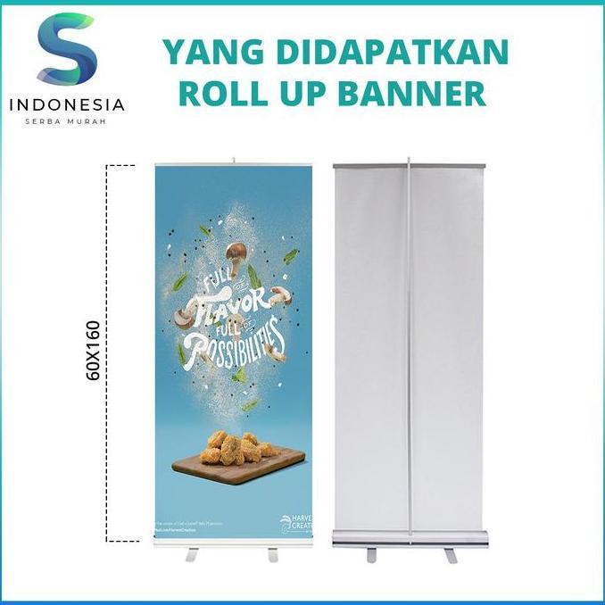 Miliki Stand Roll Up Banner 60X160 Cm Standing Banner Berdiri Stand Banner