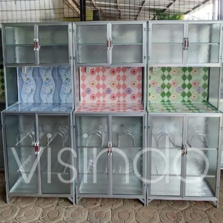 RAK PIRING LEMARI DAPUR ALUMINIUM KERAMIK 2 PINTU