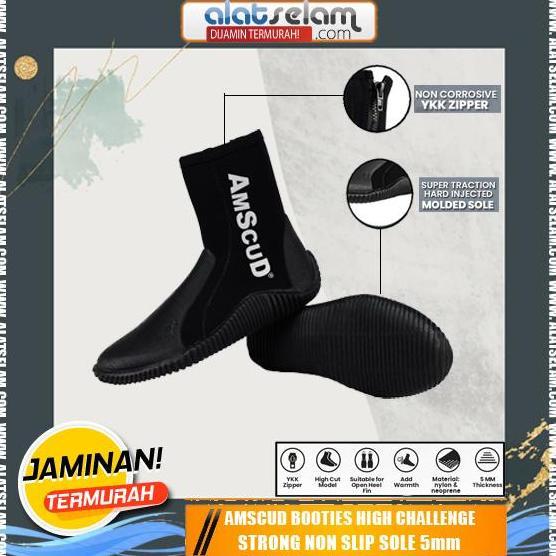 Booties Amscud Challenge 996911 / Booties Sepatu Pantai / Sepatu Kaki Katak Fin / Sepatu Snorkling D