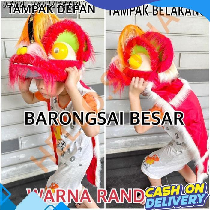 Mainan Topeng Barongsai Besar Gede Jumbo Bisa Dipakai Anak Balita Singa Imlek Kostum Bahan Bagus Kua