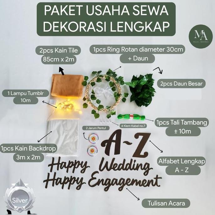 Diskon Paket Usaha Bisnis Jasa Sewa Dekorasi Backdrop Lamaran Nikahan Mulia