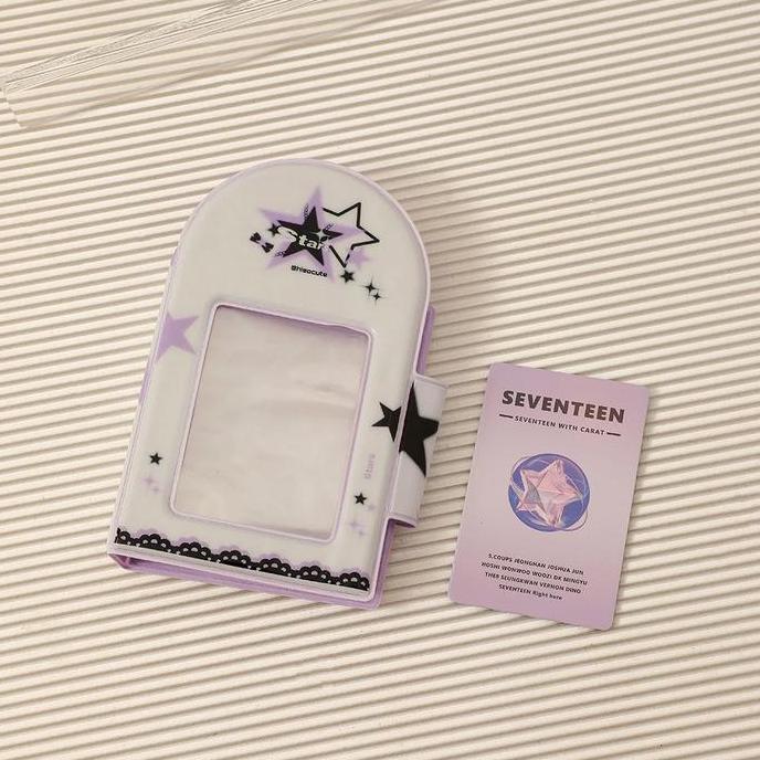 Y2K Black Pink Heart Photo Album 3Inch/2R Kpop Idol Photocard Holder Mini INS Cards Collections Book