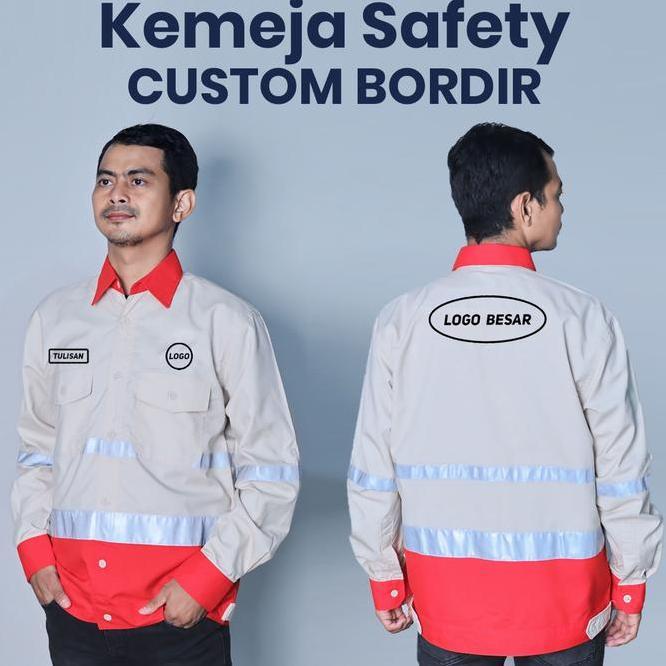 Kemeja Safety / Baju Wearpack / Seragam Kerja Custom Bordir Model 04