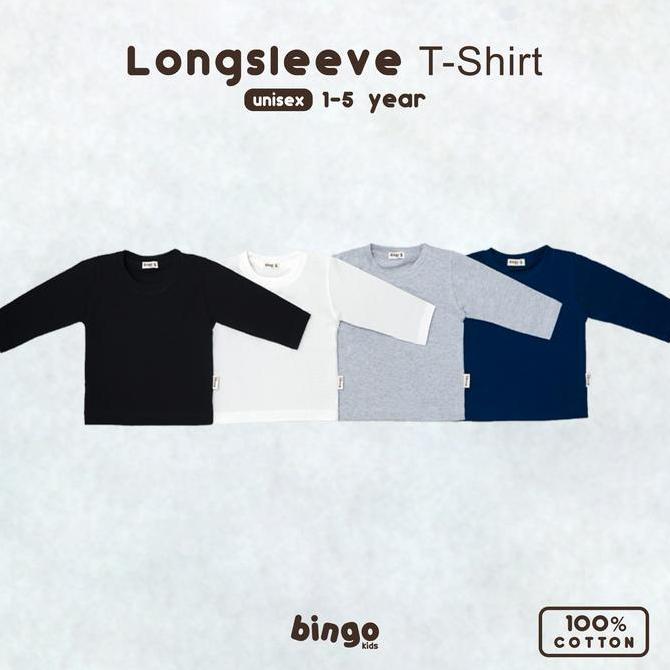Longsleeve T-Shirt Anak 1-5 Tahun Kaos Polos Lengan Panjang Anak Cotton Combed