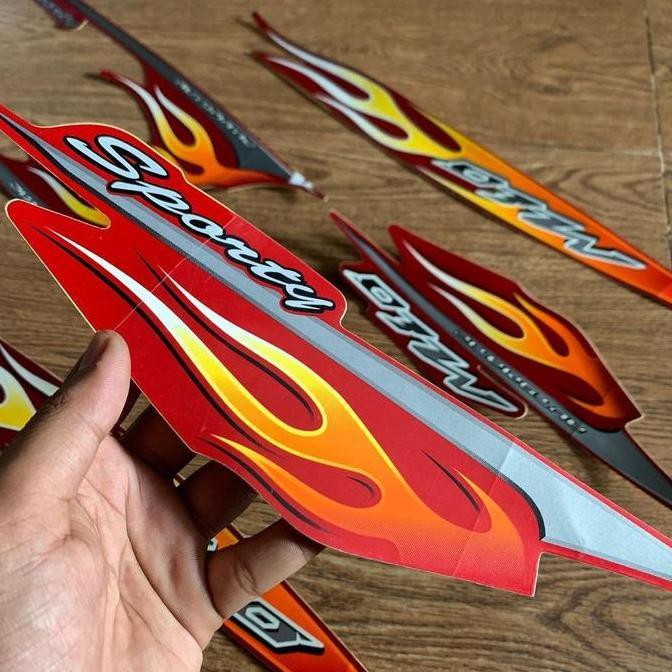 striping mio sporty 2007 Api Merah logo mio sporty api 2007 ori Maroon Terlaris