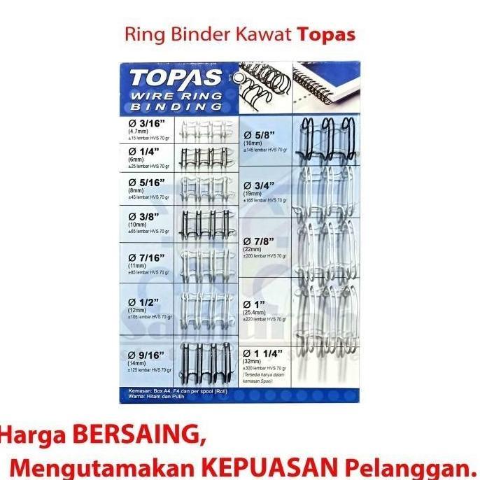 RING BINDER KAWAT TOPAS FOLIO 9/16" / 14,0 MM 38 WIRE RING BINDING 3:1