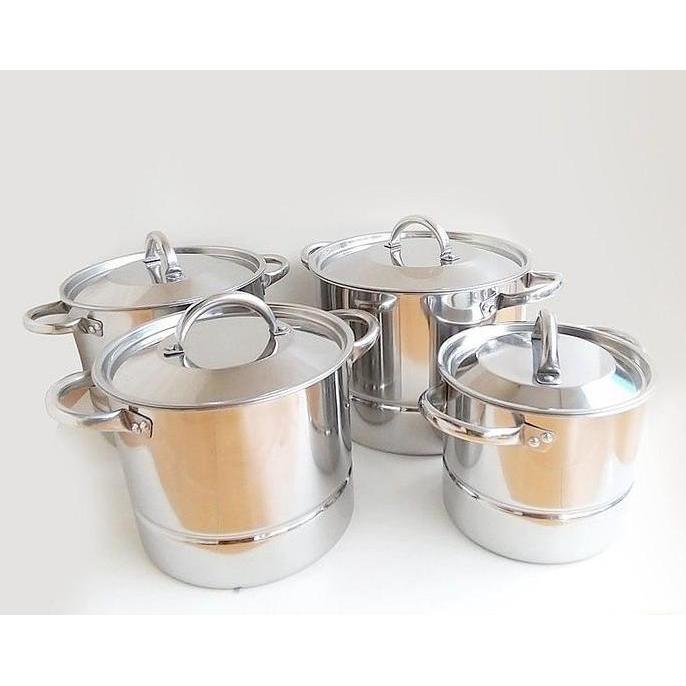 Stock Pot Supra Set 4 in 1 WSP Panci Tinggi Steamer 8 12 16 & 20 QT