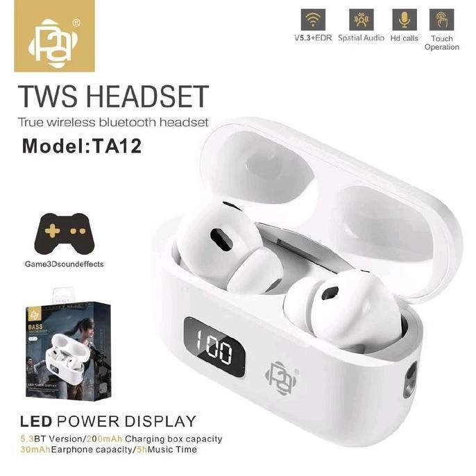 HEADSET For BLUETOOTH PAPADA TA12 . HENSET  WIRELESS  EARPHONE HANDSFREE