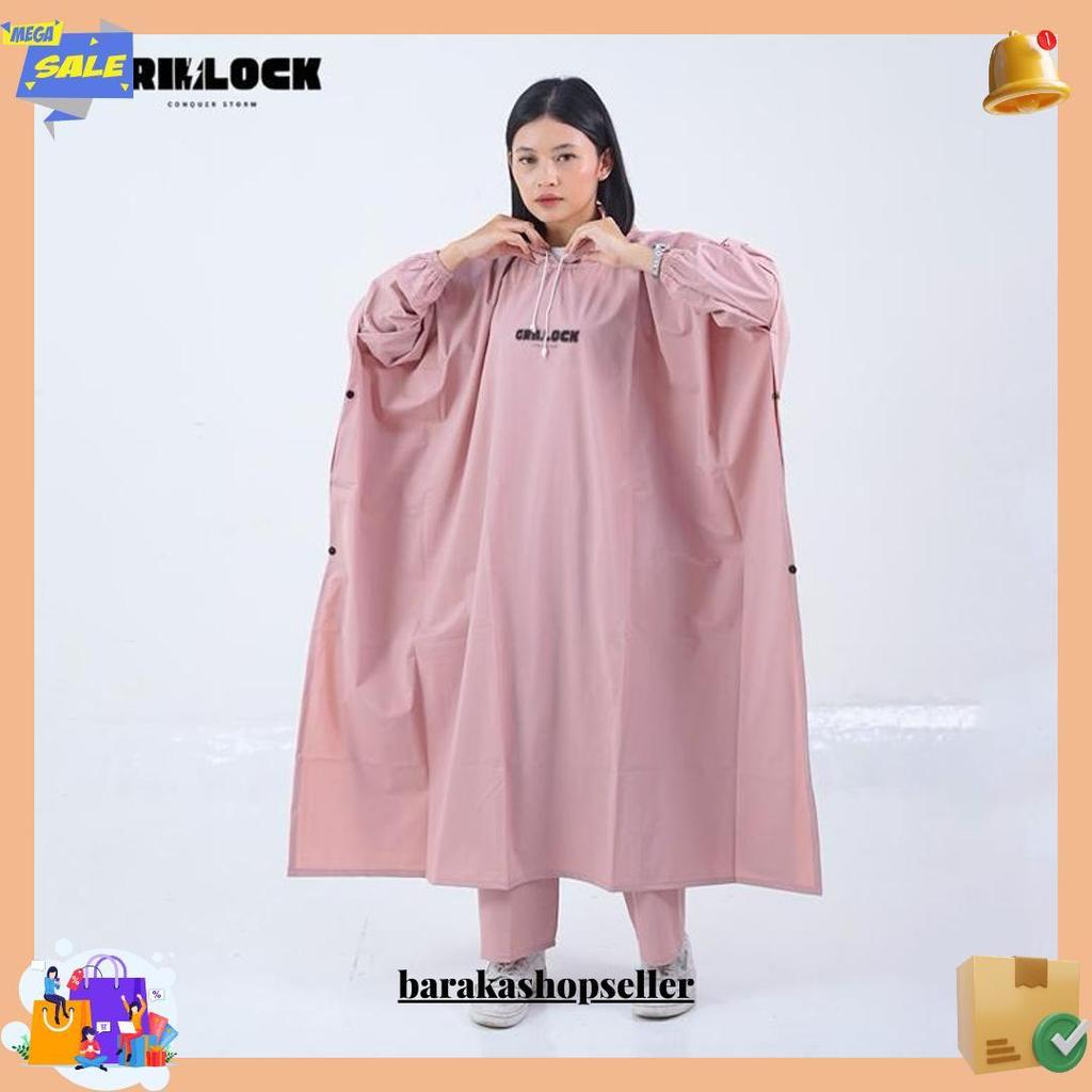 Jas Hujan Ponco Jumbo Tebal Kuat Raincoat Kelalawar Pria Wanita Pink Sage Ungu Ori Grimlock Original