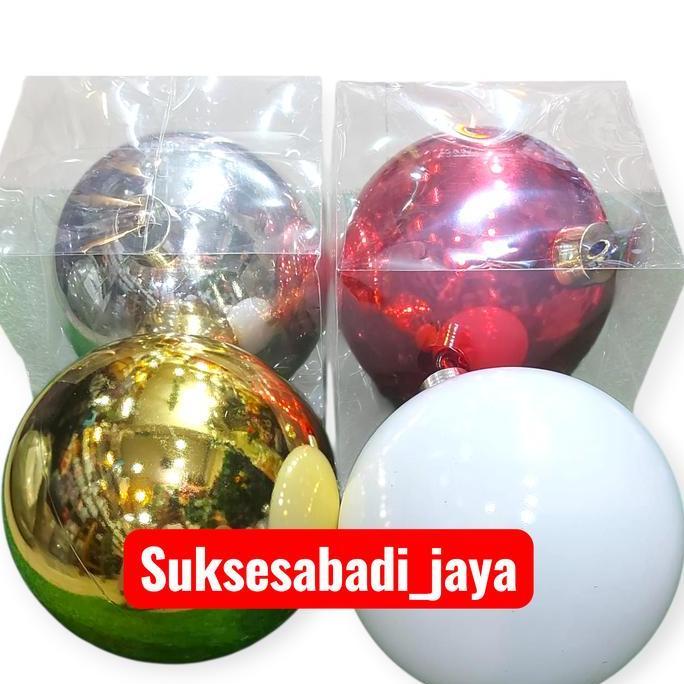 Hiasan BOLA NATAL GLOSSY 25CM || AKESORIES NATAL BOLA BESAR/DEKORASI NATAL /BOLA NATAL JUMBO /ORNAME