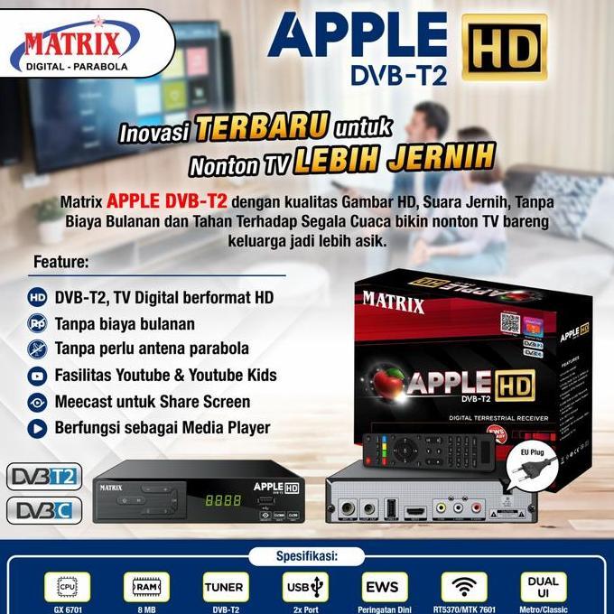 RECEIVER TV SET TOP BOX DVB-T2 MATRIX APPLE / RECEIVER MATRIX DVB-T2