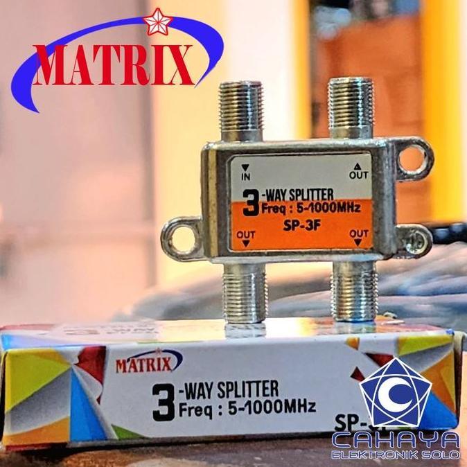 Splitter 3 Way Matrix Cabang Antena Kabel TV MATV CATV UHF Spliter