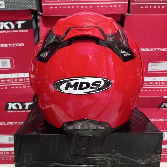 HELM MDS PRO RIDER SOLID MODULAR FIRE RED Terlaris