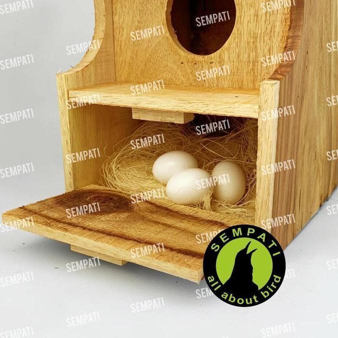 SEMPATI Glodok Kayu Dinding Lengkung Glodok Parkit Lovebird Sarang Telur Burung Susuh Sarang Ternak 