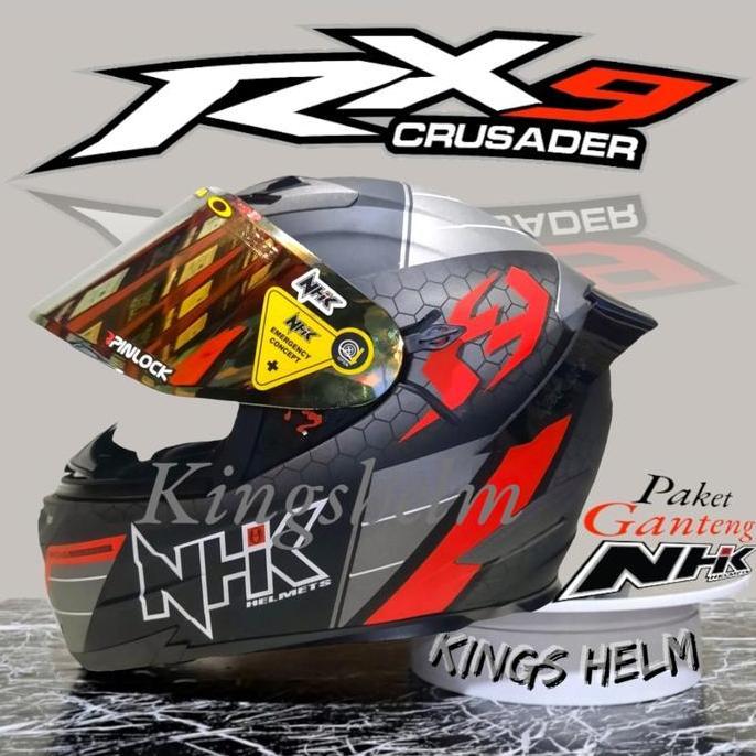 HELM FULFACE NHK RX9 MOTIF NAVY BLACK DOF YELLOW Terlaris