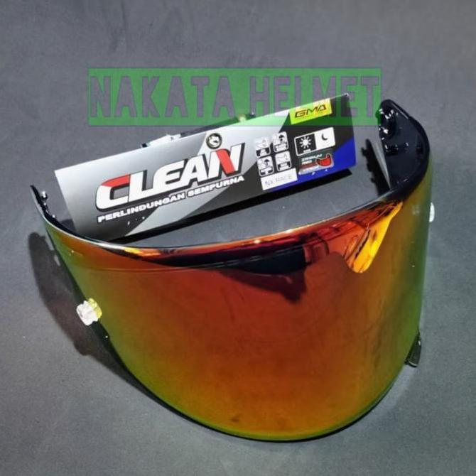 Kaca helm KYT NX RACE flat visor helmet kyt nx race iridium red gold hitam smock blue