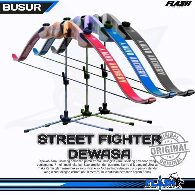 nuifarm - busur standar pemula street fighter (original) | busur panah recurve