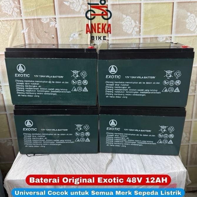 Terlaris Baterai Aki Original Exotic 48V 12Ah 1 Set 12V 12Ah Satuan 6-Dzf-12 Vrla Battery Cocok Untu