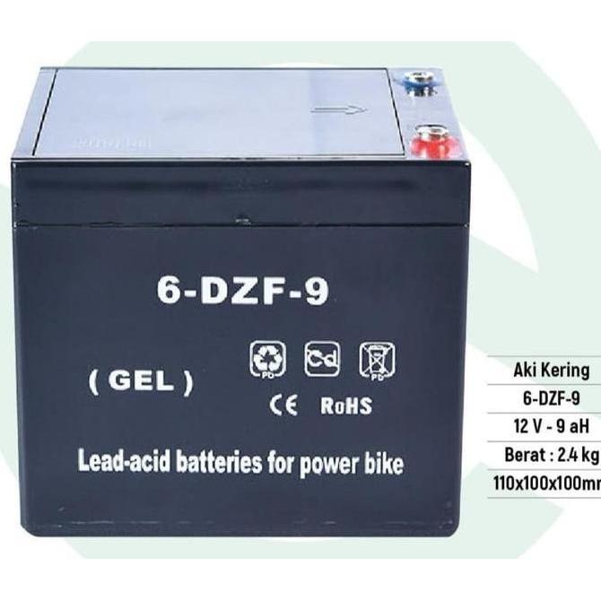 Terlaris Aki Kering Untuk Sepeda Listrik 12V 9Ah - Battery Kering 6-Dzf-9