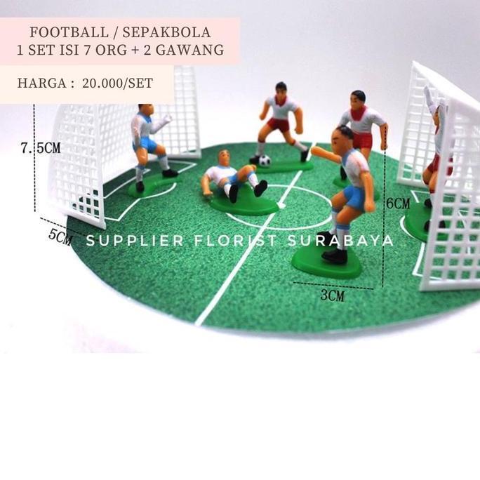 Promo [1 SET ISI 10] MINIATUR KUE TART FOOTBALL SEPAK BOLA SEPAK PEMAIN BOLA LAKI LAKI ANAK KECIL BO