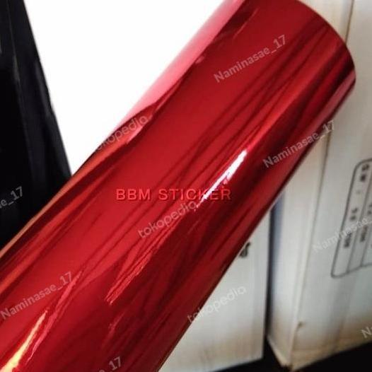 DV82 >> Stiker Merah Chrome Glossy Skotlet Motor Warna Chrome Mirror