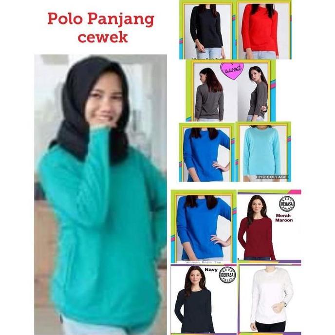 DV176 - Kaos Polos Panjang Wanita Warna Putih / Kaos Putih Lengan Panjang / Kaos lengancewek lengan 