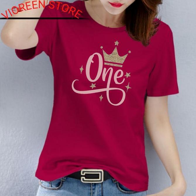 DF96 >> BAJU KAOS CEWEK KATUN IMPORT PREMIUM ONE S-M-L-XL-XXL-3XL-4XL
