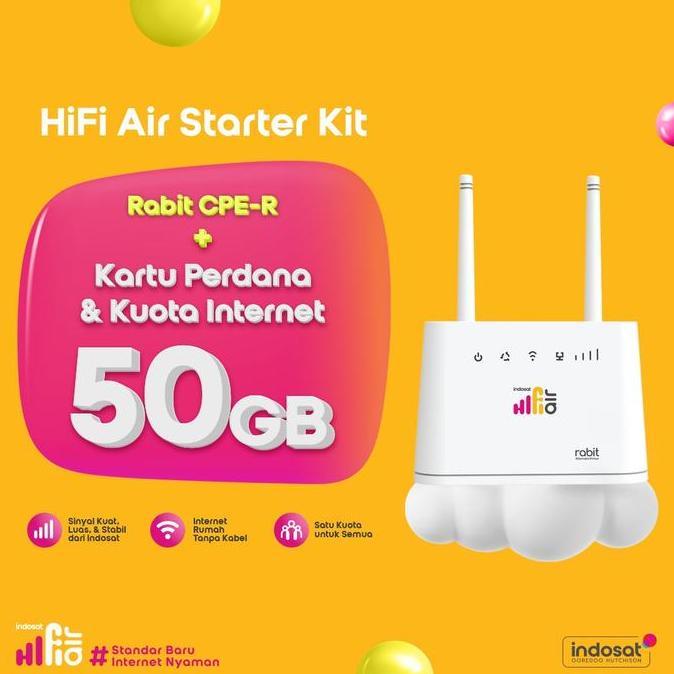 Indosat HiFi Air Rabit Wifi Modem 4G LTE 50Gb