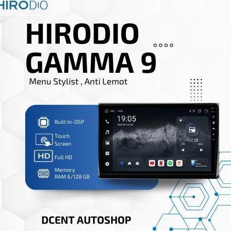 HIRODIO Gamma 9 - Headunit Android 9 / 10 Inch QLED 6/128 With Apple Carplay & Android Auto - Androi