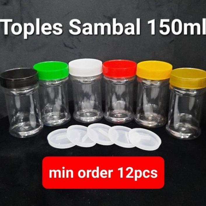 Bisa Cod Toples Sambal 150Ml + Sumpal | Toples 150Ml | Botol Sambal 150Ml Pet ||