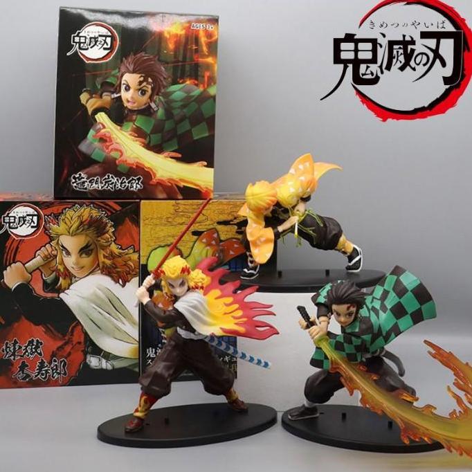 action figure demon slayer rengoku tanjiro zenitsu agatsuma statue pvc