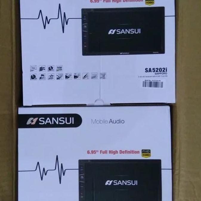 head unit hu tv mobil Sansui SA5202i japan mp5 mp3 fm tv car player