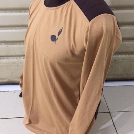 Kaos cokelat pramuka lengan panjang/kaos logo pramuka lengan panjang