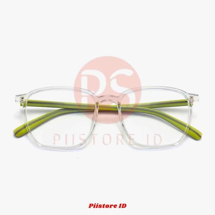 Pistore ID Kacamata Gaya Kotak Frame Plastik Anti Silau & Anti Radiasi Blueray Photocromic Bluechrom