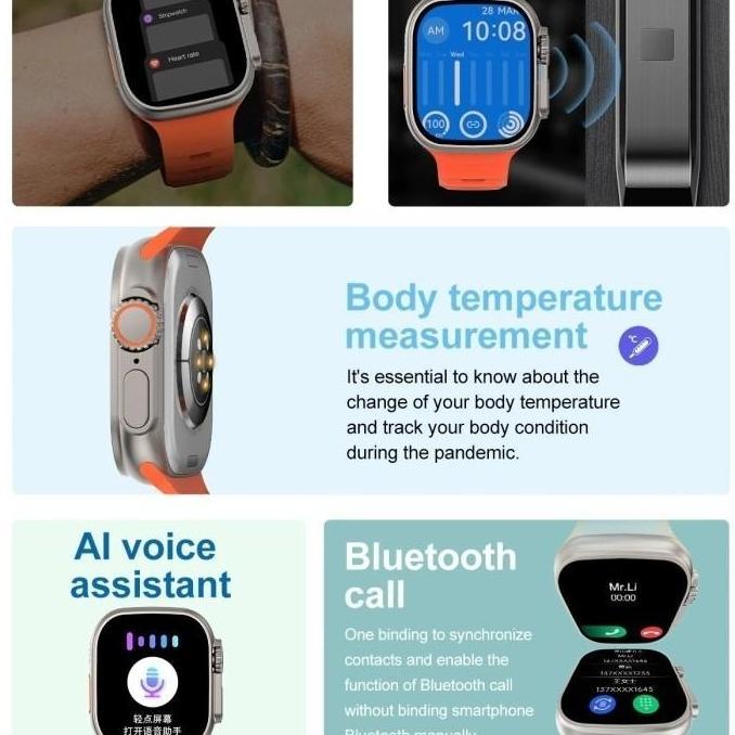 DT8 Ultra Smartwatch DT 8 no 1 Alloy 2.0 Inch Display Watch Termometer