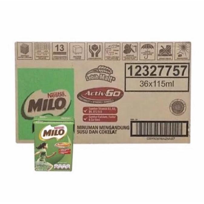 New- Milo UHT 115ml / Susu Milo UHT Kotak 1 dus isi 36 pcs / Milo UHT 110ml