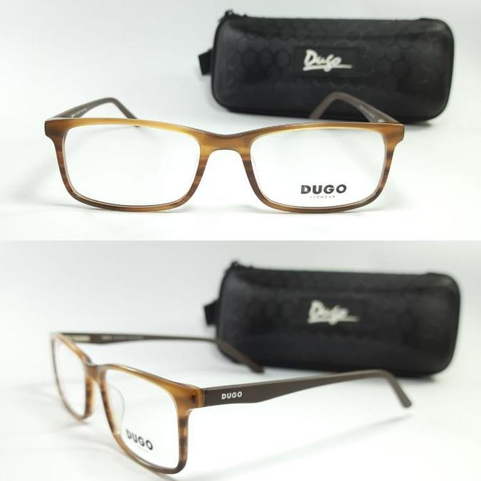 Frame Kacamata Pria Wanita Dugo 5208 Motif Kayu Original gratis lensa Terlaris