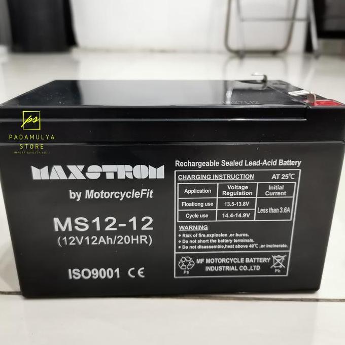 battery sepeda listrik Mr Jackie 12v 12ah | aki 12v 12ah Maxstrom Terlaris