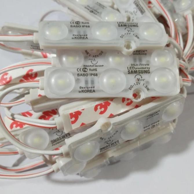 lampu LED modul 3 mata SASO Samsung original cool white 100 pc TERMURAH